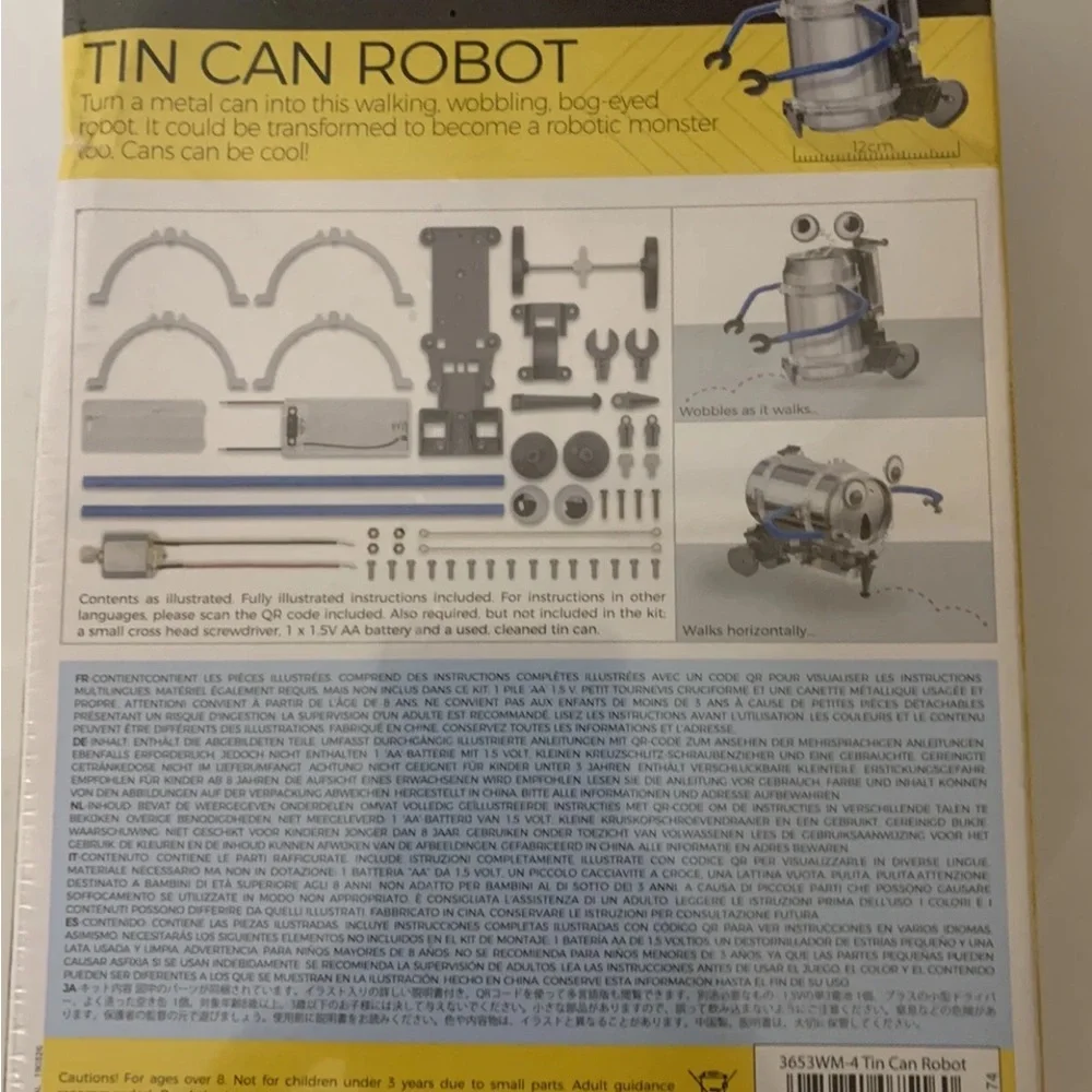 KidzRobotix Tin Can Robot Kit - Silver and‎ Blue